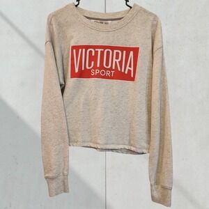 Victoria Sport Grey Cropped Crewneck Sweatshirt Women's M/M‎